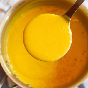 sauce in ladle