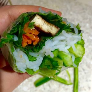 vietnamese spring rolls with baked tofu
