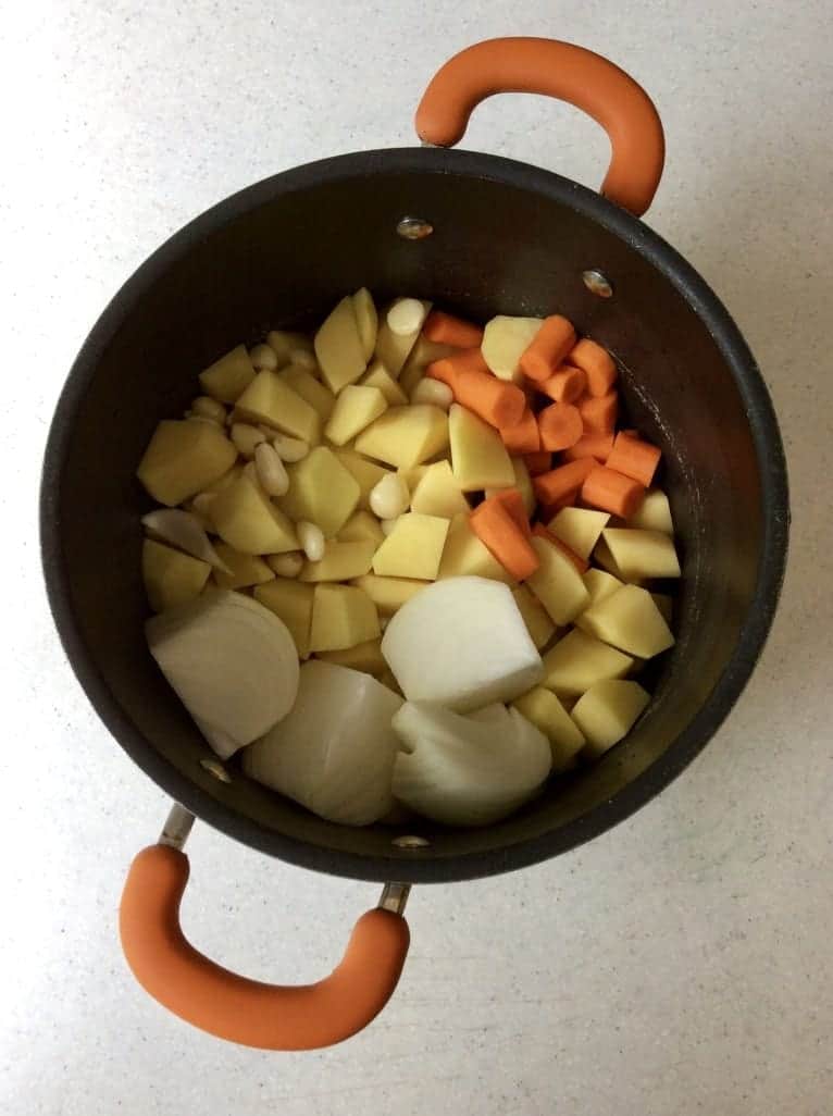 veggies in a pot