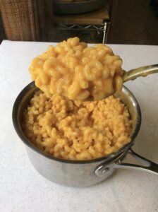 mac and cheese on a BIG spoon