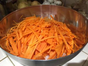 julienned carrots for vietnamese banh mi do chua pickled carrot and daikon