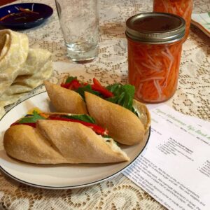 vietnamese bahn mi on plate