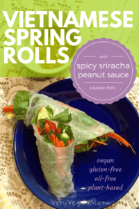 spring rolls on a blue plate