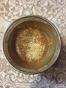 spicy peanut sauce in a metal bowl