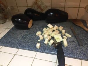 chopped eggplant