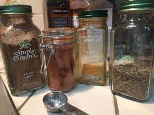 spices for vegan saag paneer