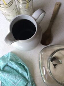 pitcher, sugar, spoon