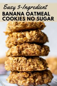 stack of vegan 3-ingredient banana oat cookies
