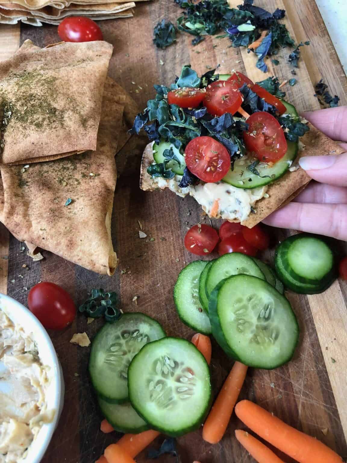 Healthy Homemade Pita Chips (fatfree, no oil) Very Veganish