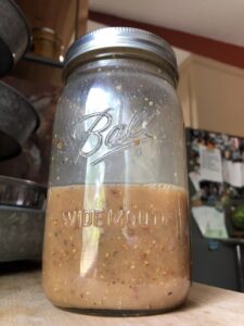 homemade vinaigrette in mason jar