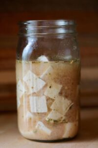 marinating in jar