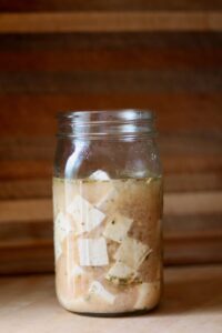marinating in jar