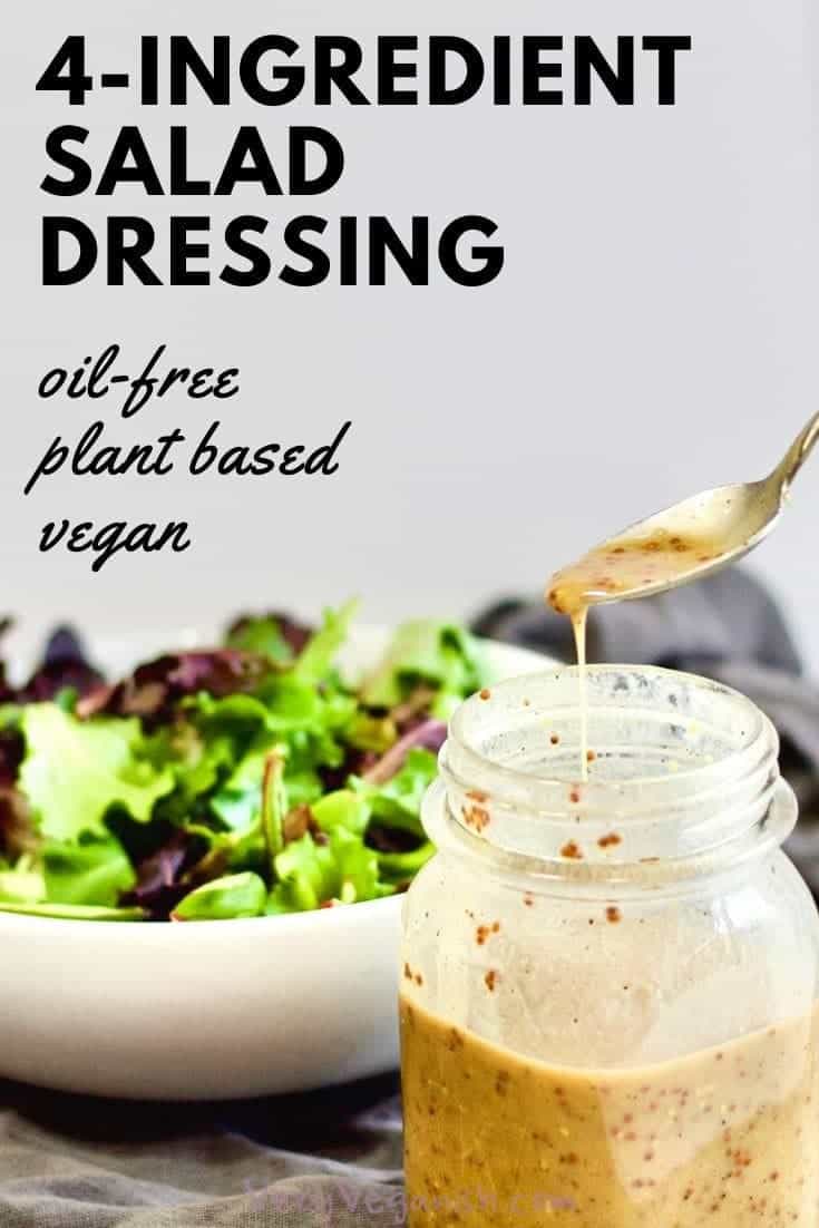 4-Ingredient Honey Mustard Salad Dressing (oil-free) - Very Veganish