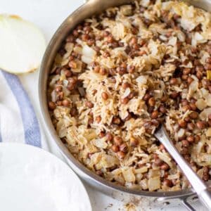 finished meal in pan