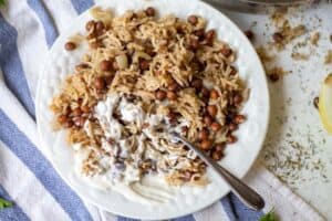 plated meal with vegan sour cream