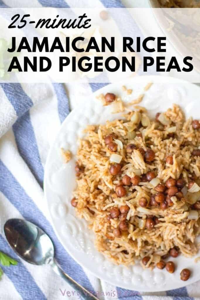Quick and Easy Jamaican Rice and Pigeon Peas Recipe with canned peas 2 Very Veganish