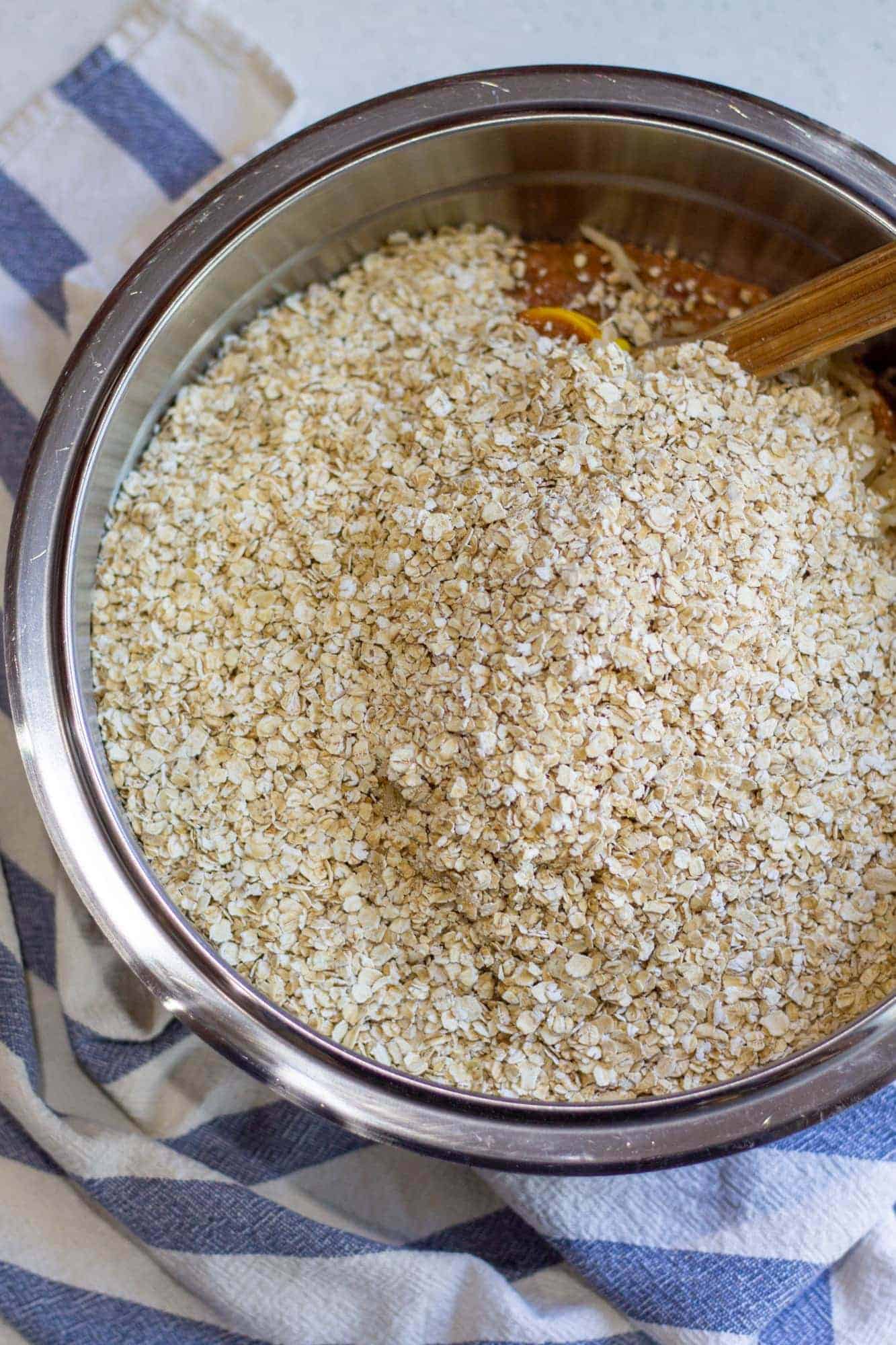 adding oats and rice