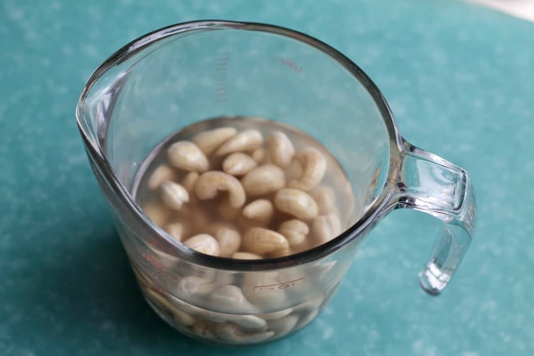 process shot - soaking cashews