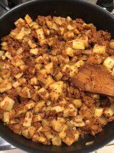 process - adding potatoes