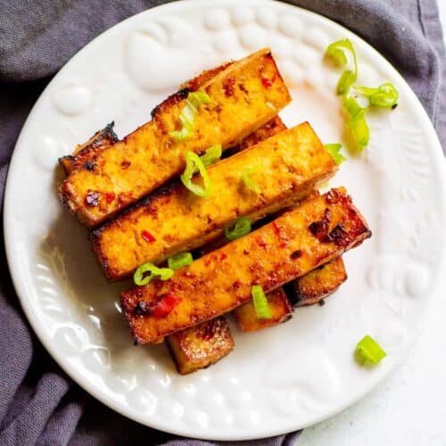 Sweet Chili Air Fryer Tofu Very Veganish