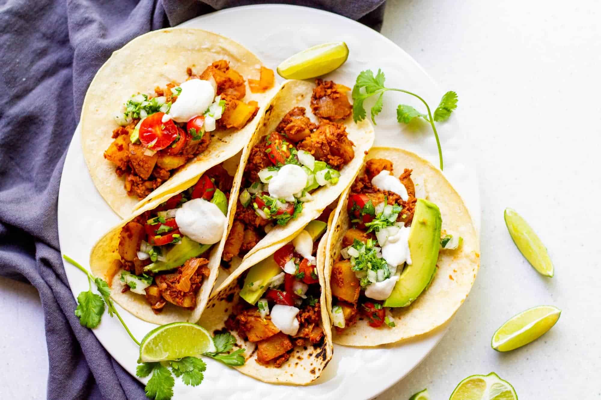 Vegan Chorizo Potato Breakfast Tacos - Very Veganish