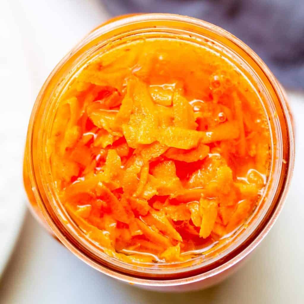 pickled carrots in jar