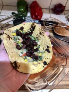 step 2- fill tortilla