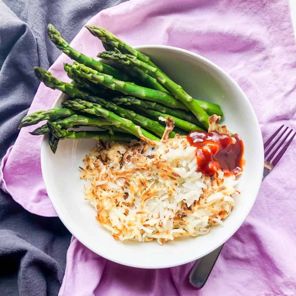 hash browns with asparagus