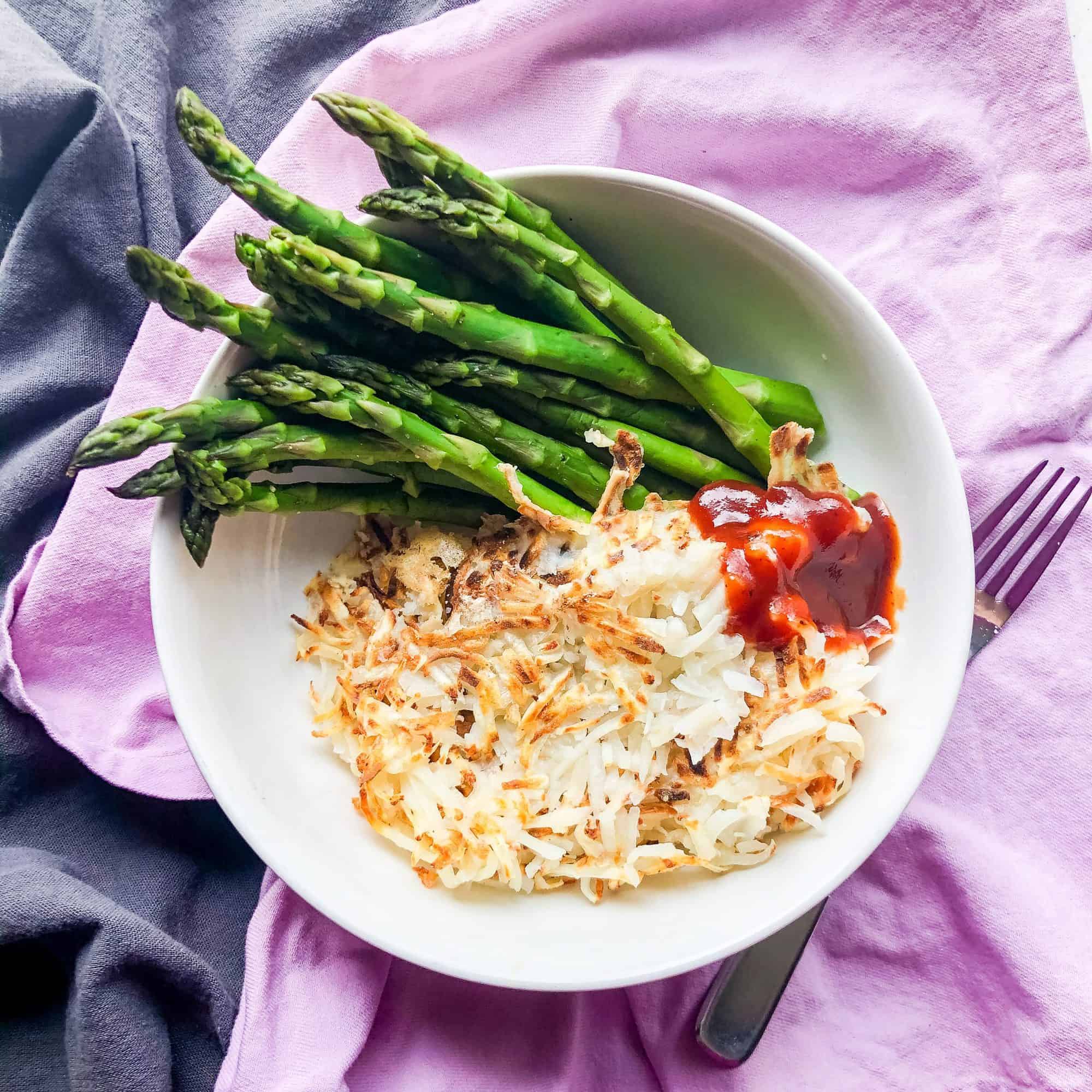 hash browns with asparagus