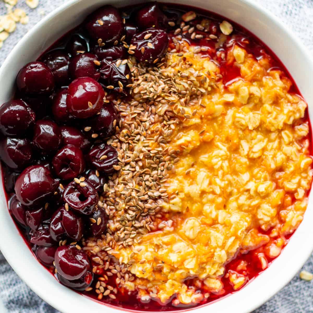 bowl of cherries and oatmeal