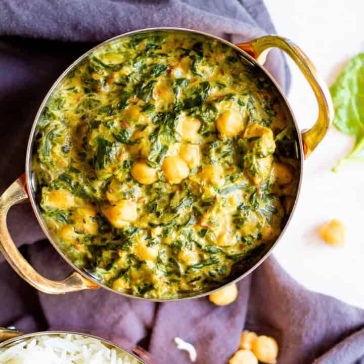 Vegan Saag Chana Instant Pot Chickpea Spinach Curry Very Veganish