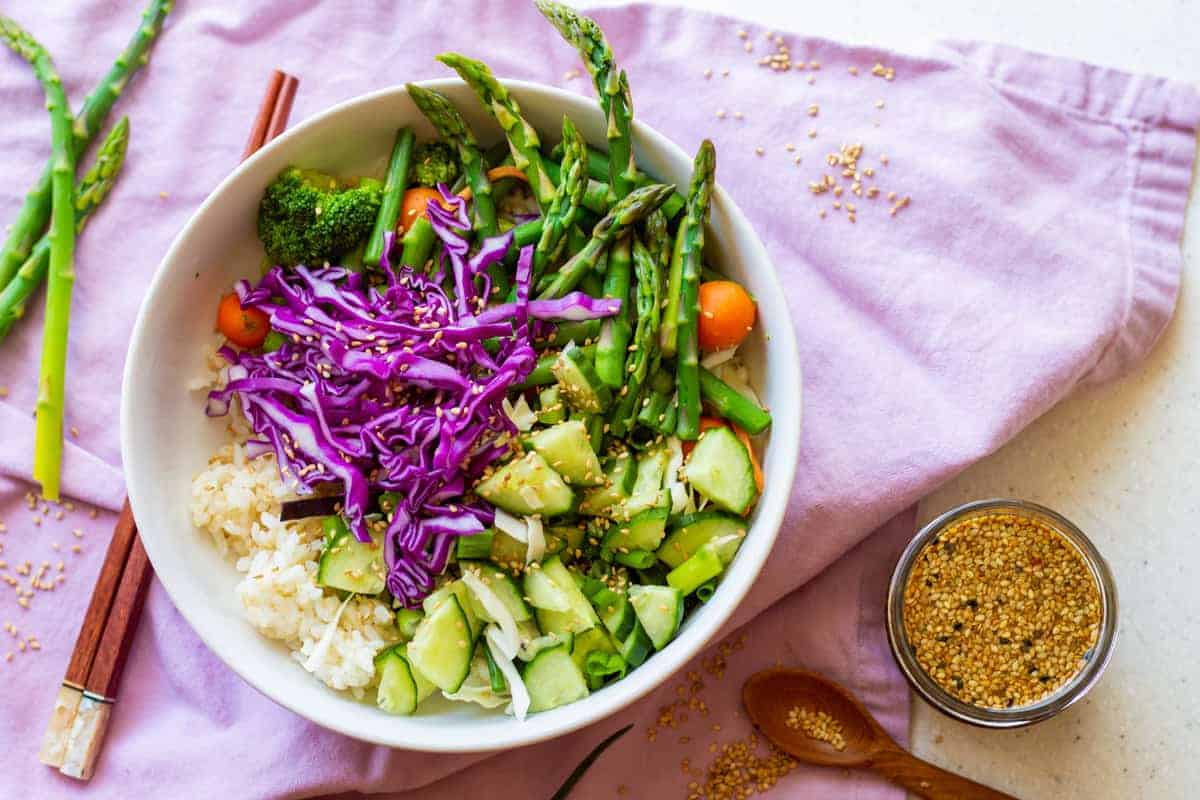 Vegan Poke Bowl with Sweet Soy Ginger Dressing - Very Veganish