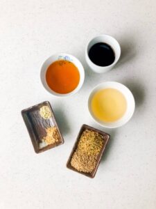 soy sauce, rice vinegar, sweetener