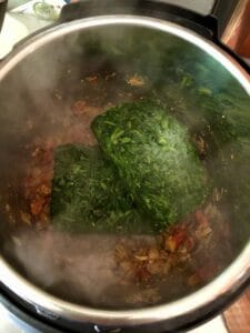 Process Shot - Vegan, Plant-based Saag Chana - Instant Pot Indian Spiced Creamy Spinach and Chickpeas 6