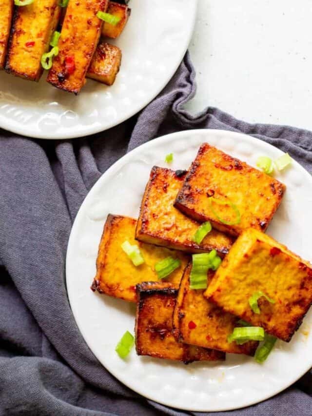 Sweet Chili Air Fryer Tofu (Just 3 Ingredients!)