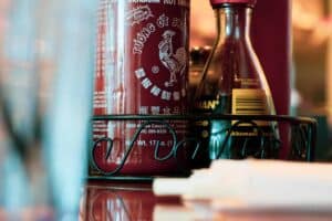 sriracha and soy sauce