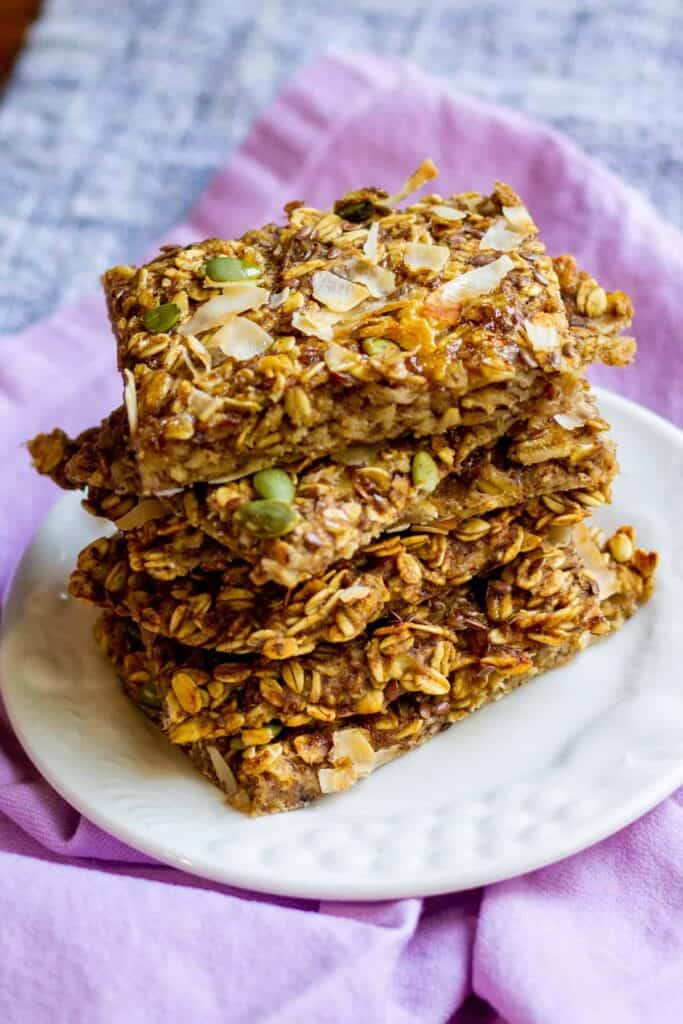 stacked banana oat bars