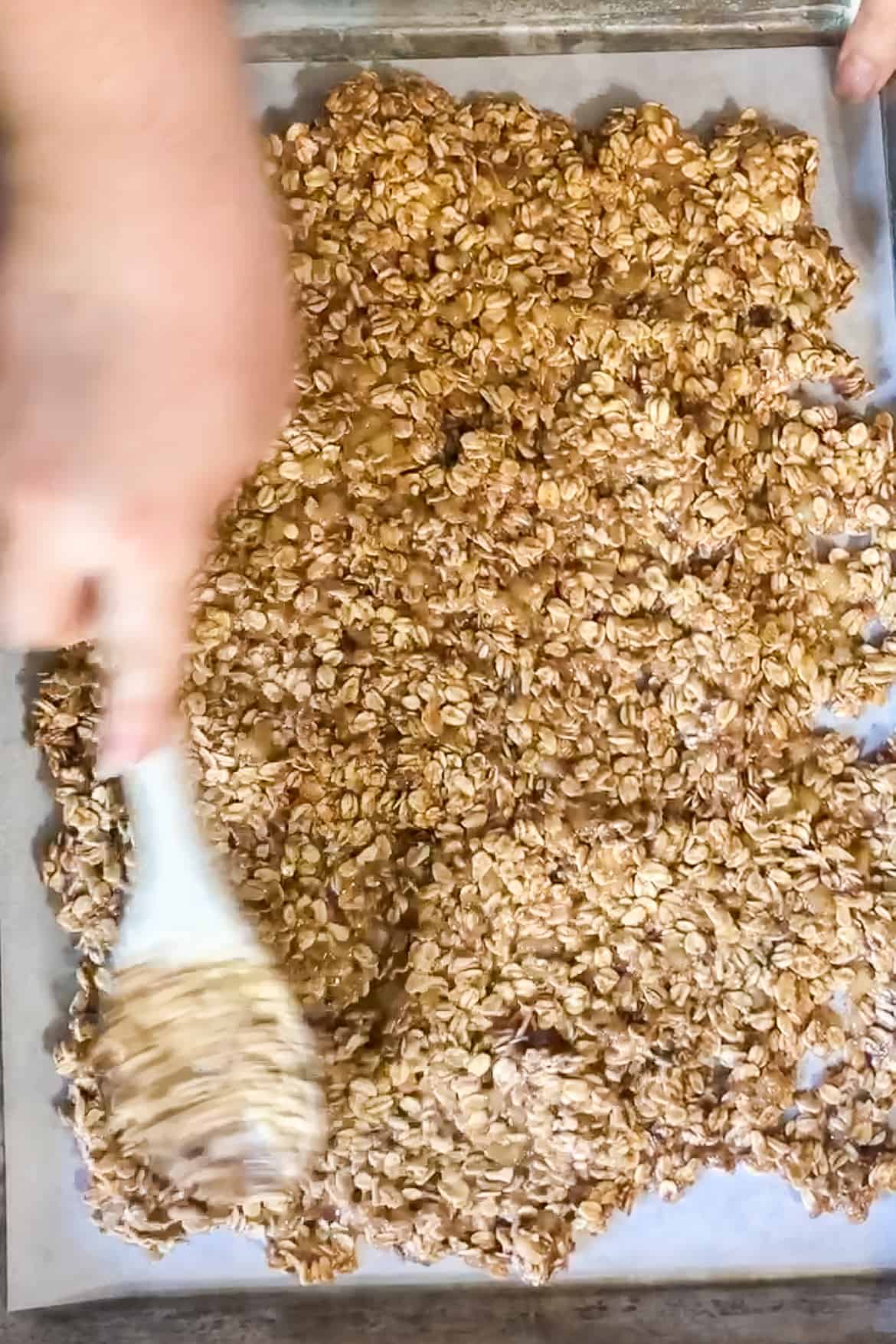 spreading the mixture