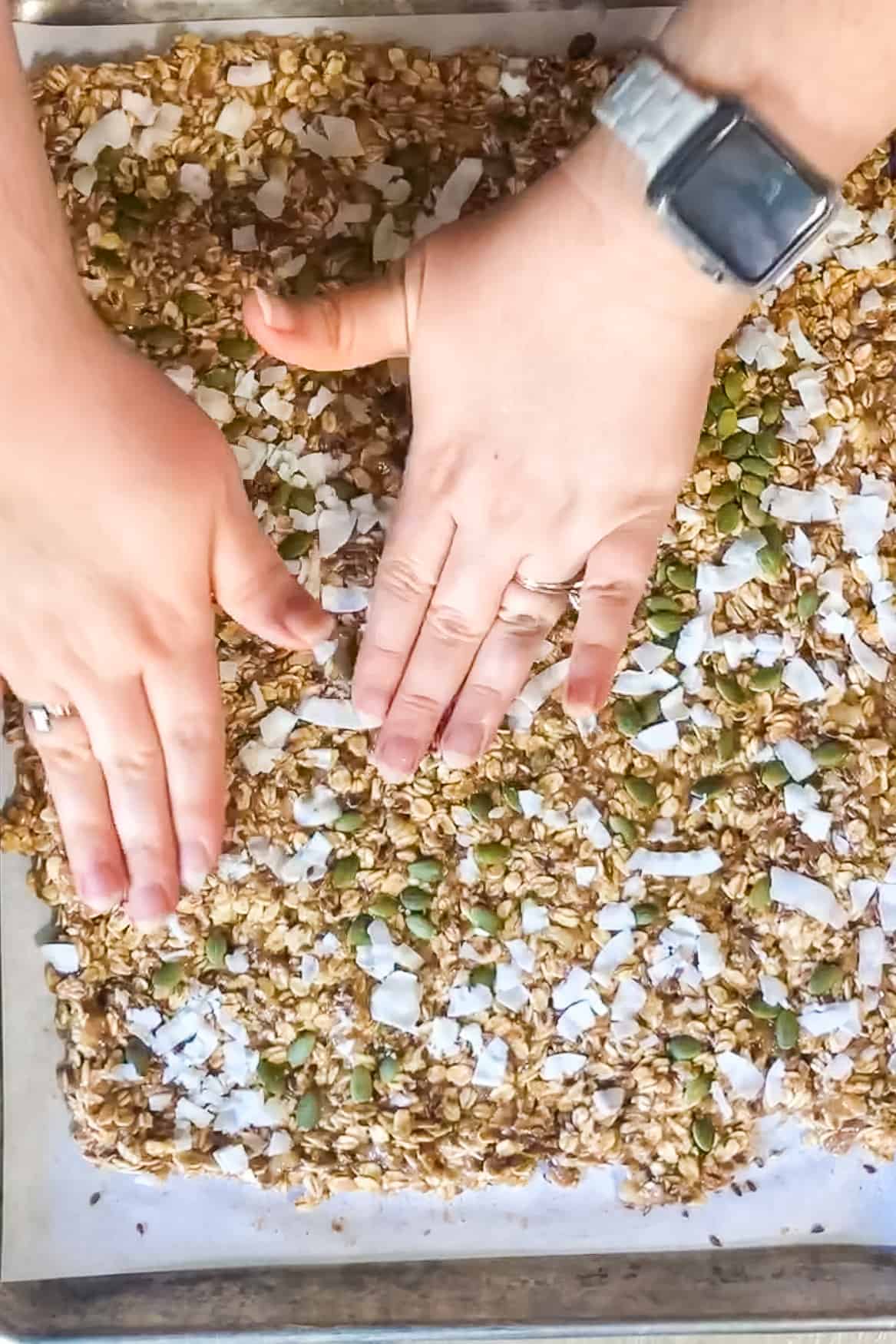 pressing down toppings