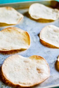closeup of baked tostadas