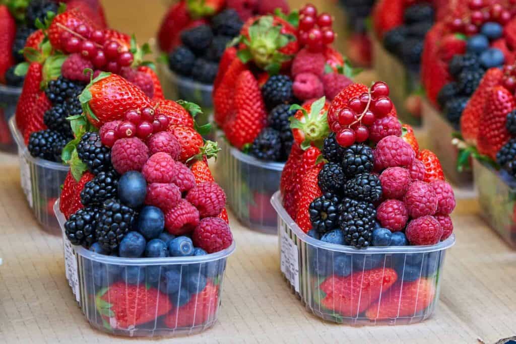 bowls of various berries