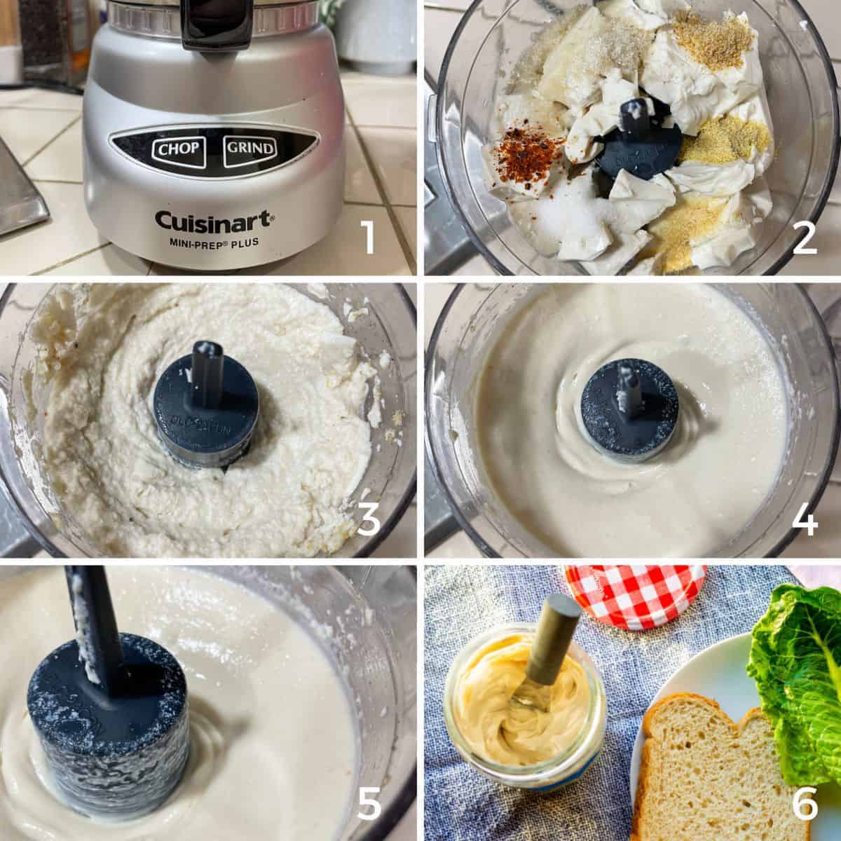 process collage for vegan mayo