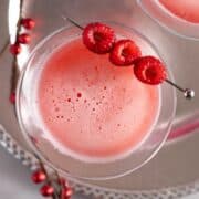 top view of prepared raspberry martini