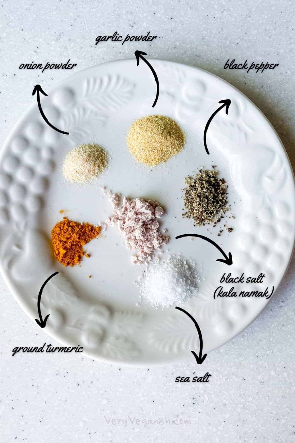 ingredients for tofu scramble seasoning