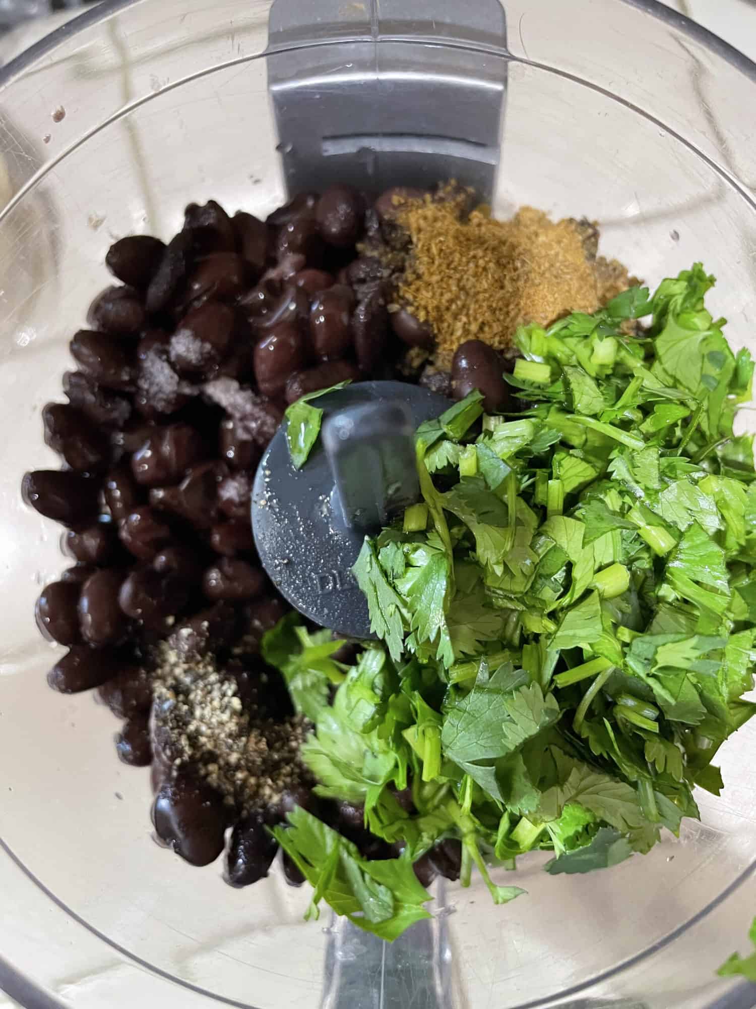 step 3: add cilantro, red wine vinegar and water
