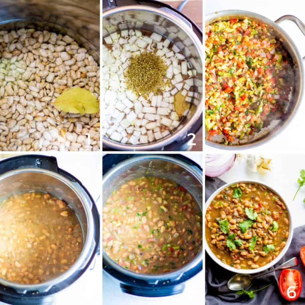 process collage for how to make charro beans