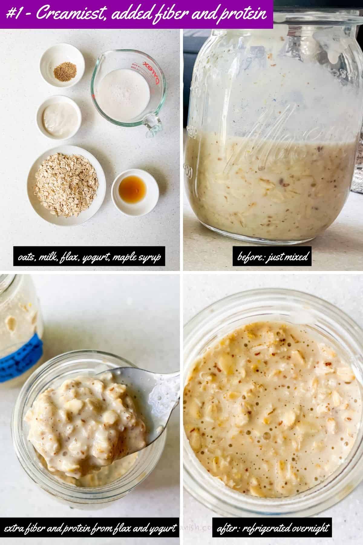 Option #1 creamiest vegan overnight oats with added fiber and protein