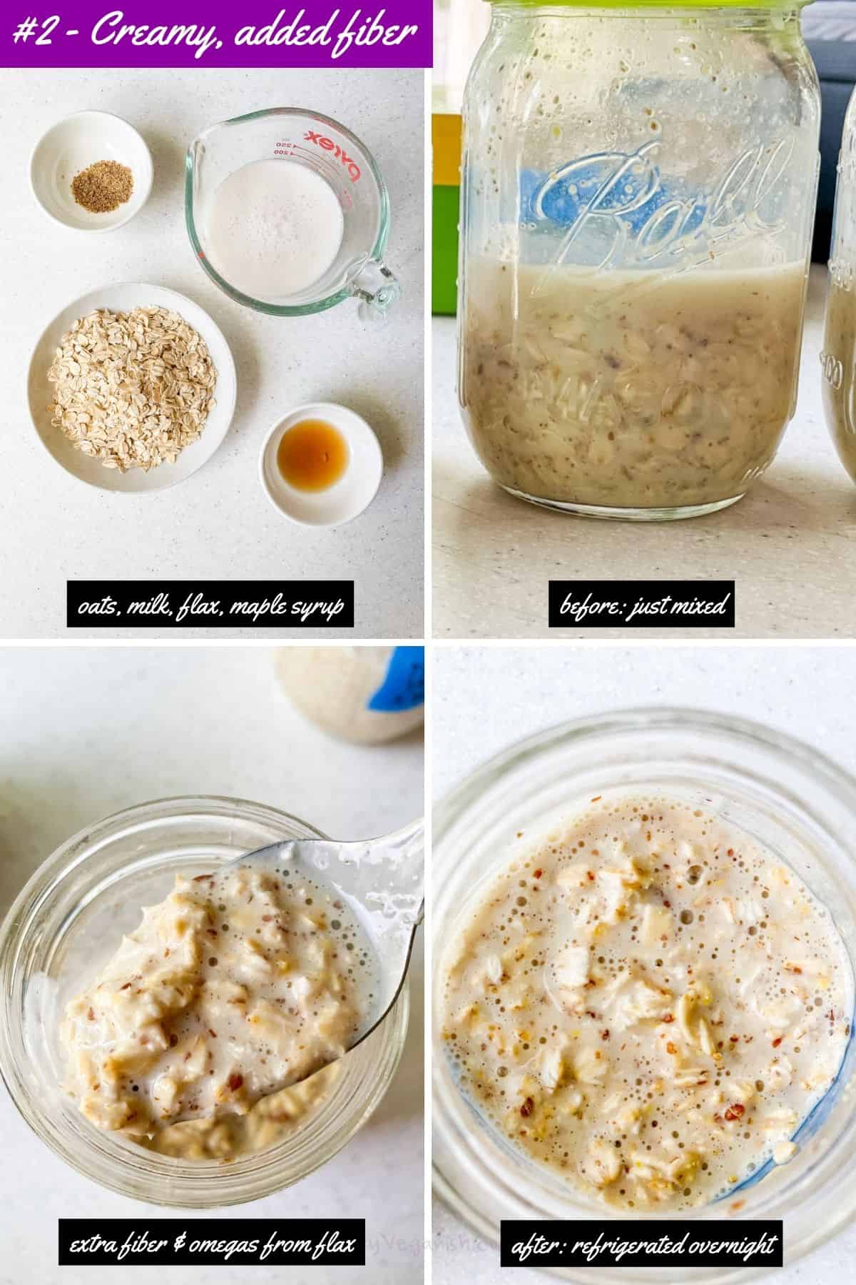 Option #2 creamy vegan overnight oats with added fiber