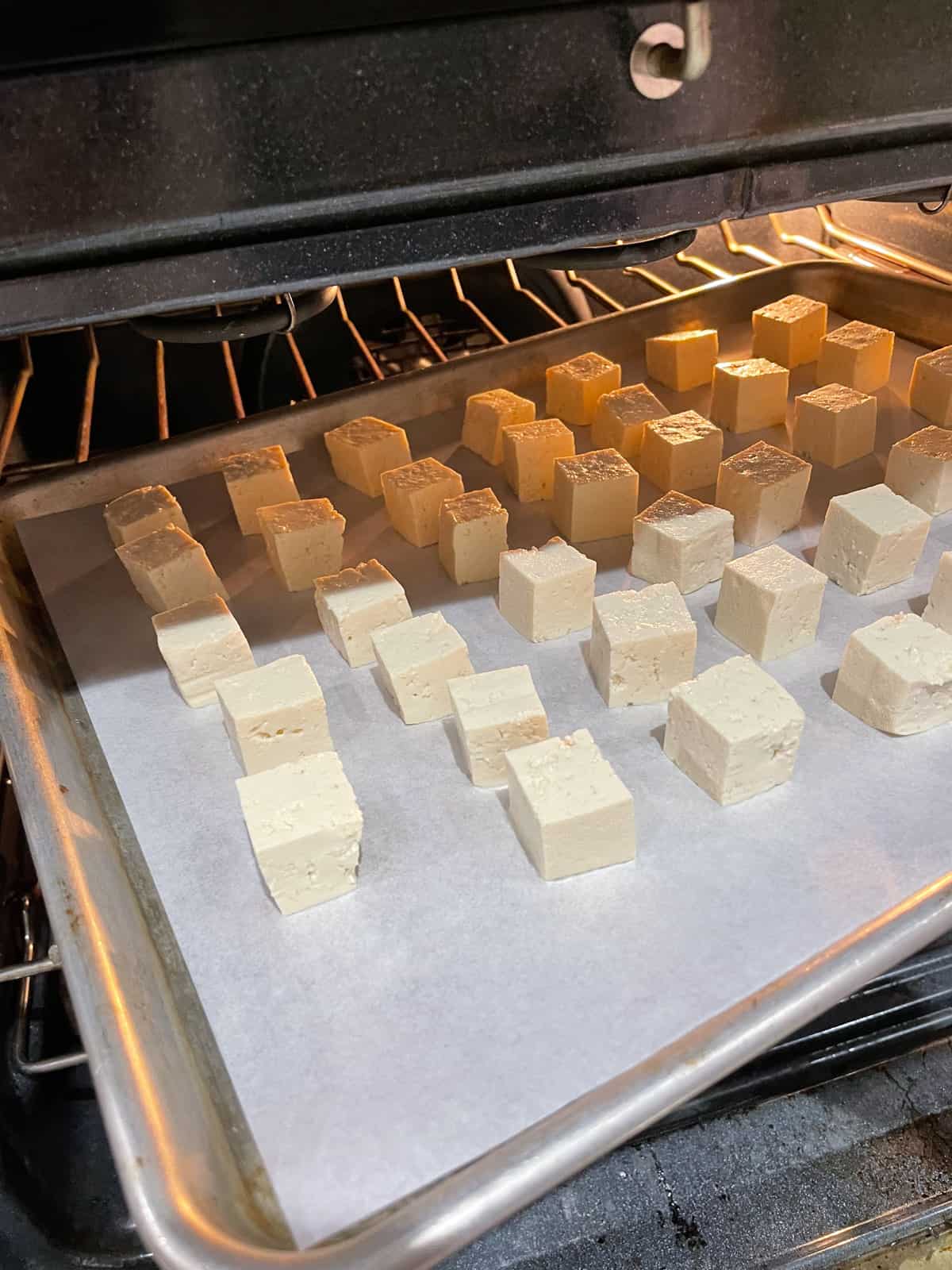 Step 2 bake tofu paneer