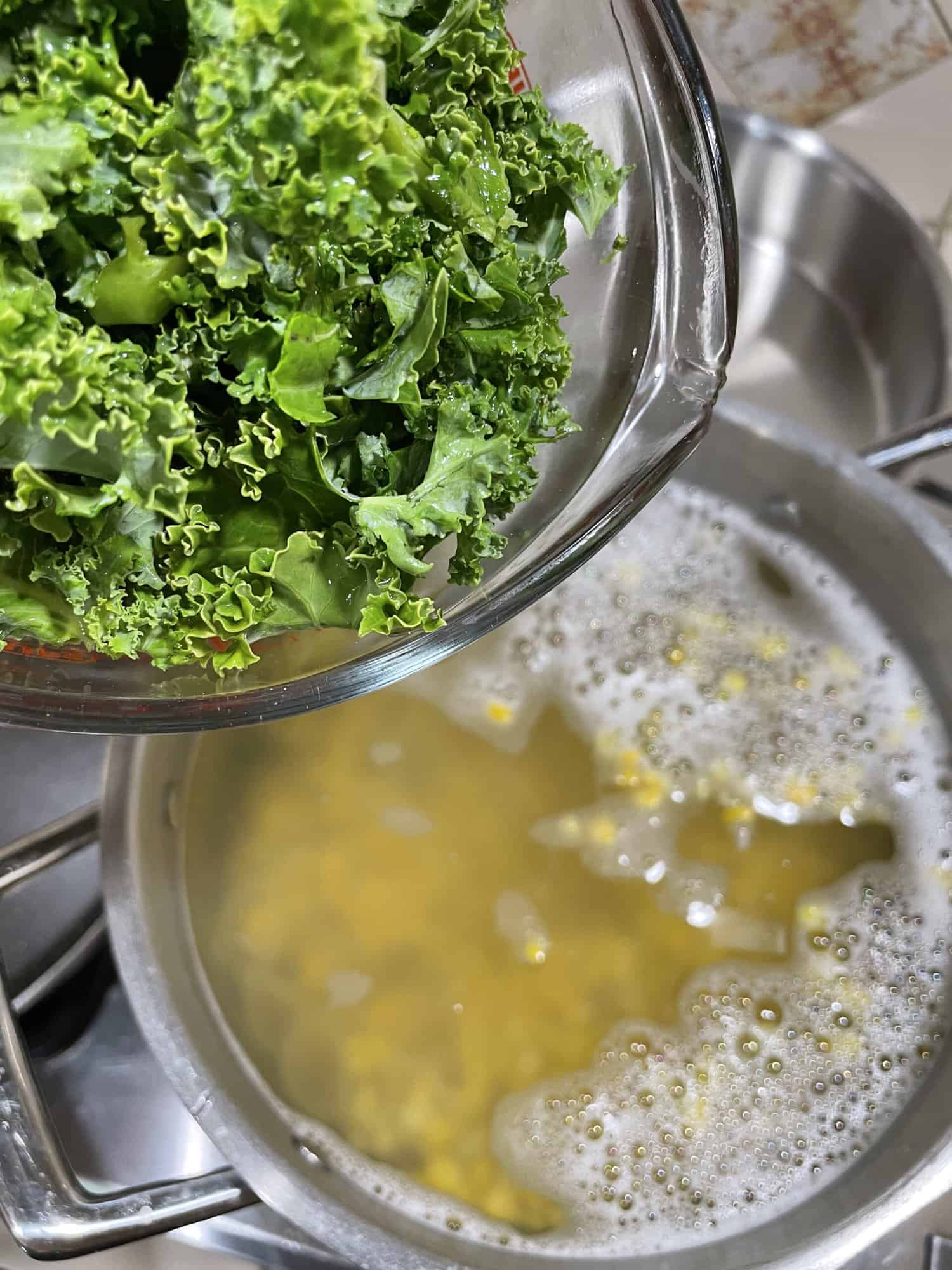 add kale to boiling water